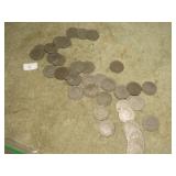 40-- V-NICKELS -- VERY WORN
