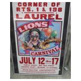 FRAMED LIONS CARNIVAL POSTER