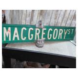 MacGREGORY ST SIGN