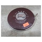 VINTAGE JUSTUS ROE 100 foot TAPE RULE