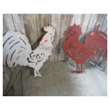 2-- ROOSTER METAL DECOR
