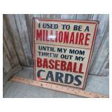 BASEBALL CARDS METAL SIGN