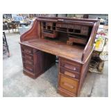 ANTIQUE OAK ROLL TOP DESK