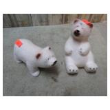 2--POLAR BEAR FIGURINES