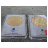 2-- SYMBOLS OF FREEDOM GOLD PLATED COINS