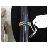 STERLING SILVER RING W/ STONE -- 5.9g -- SZ 9