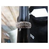 STERLING SILVER W. DIAMONDS -- 4.3g - SZ 7