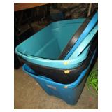 3-- STORAGE TUBS W/ LIDS
