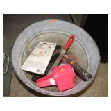GALVANIZED TUB & MISC TOOLS & HARDWARE