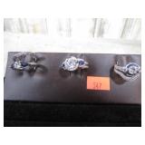 3-- ENGAGEMENT / WEDDING BAND SETS