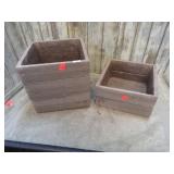 2-- CEMENT PLANTER POTS