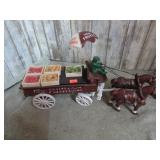 CAST IRON HORSE DRAWN WAGON