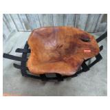 TURNED BURL WOOD & IRON BOWLS