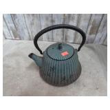 ENAMELED CAST IRON TEA POT