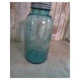 BLUE GREEN 1/2 gal BALL MASON JAR