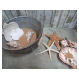 BUCKET W/ SEA SHELLS