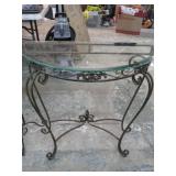 GLASS TOP SIDE TABLE