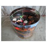 TIN-- ASSORTED BUTTONS