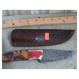 DAMASCUS BLADE KNIFE W/ SHEATH