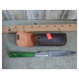 CUSTOM DAMASCUS FOLDING KNIFE W/ SHEATH