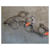 3 PAIRS-- TIN TOY HAND CUFFS