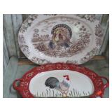 TURKEY & ROOSTER SERVING PLATTERS