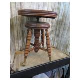 GLASS BALL & CLAW PIANO STOOL