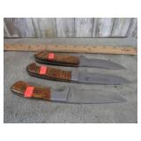 3-- HUNTING KNIVES -- NO SHEATHS