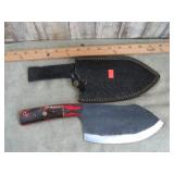 CUSTOM CLEAVER KNIFE W/ SHEATH
