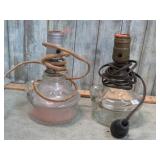 PAIR-- VINTAGE ELECTRIC FINGER OIL LAMPS