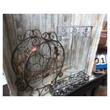 METAL WINE RACK, PLANT STAND & VOTIVE HOLDER