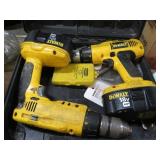 2-- DEWALT CORDLESS DRILLS -- NO CHARGER
