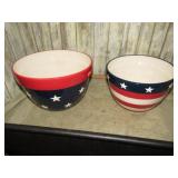 2-- POTTERY STARS & STRIPES BOWLS