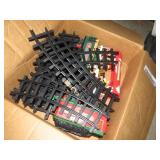 TOY TRAIN CARS & TRACK -- NO ENGINE