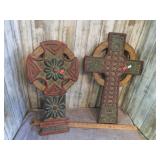 2-- WOODEN CELTIC CROSSES
