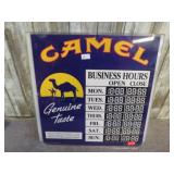 CAMEL CIGARETTE STORE OPEN / CLOSE HOURS SIGN