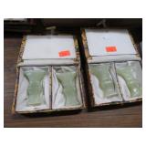 2 pairs-- JADE CANDLE HOLDERS