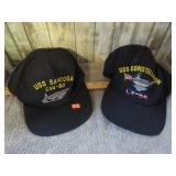 SARATOGA & CONSTELLATION NAVY HATS