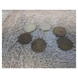 4-- ROUGH 2 CENT COINS & 2 BICENTENNIAL QUARTERS