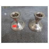 PAIR-- STERLING SULVER CANDLE HOLDERS