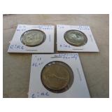 THREE COMMEMORATIVE $1 COINS