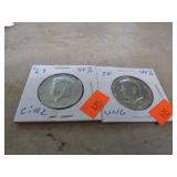 69 & 70 40% SILVER KENNEDY HALF DOLLAR COINS