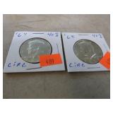 1967&1968 40% SILVER KENNEDY HALF DOLLAR COINS