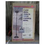 CAST IRON TORCH W/ COPPER BOWL