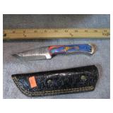 CUSTOM DAMASCUS BLADE KNIFE W/ SHEATH