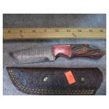 CUSTOM DAMASCUS BLADE KNIFE W/ SHEATH