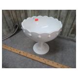 MILK GLASS COMPOTE