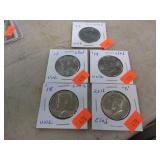 5-- KENNEDY HALF DOLLAR COINS