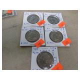 FIVE SUSAN B ANTHONY DOLLAR COINS