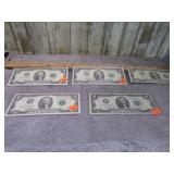 5-- $2 DOLLAR BILLS